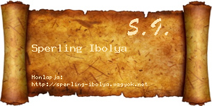Sperling Ibolya névjegykártya